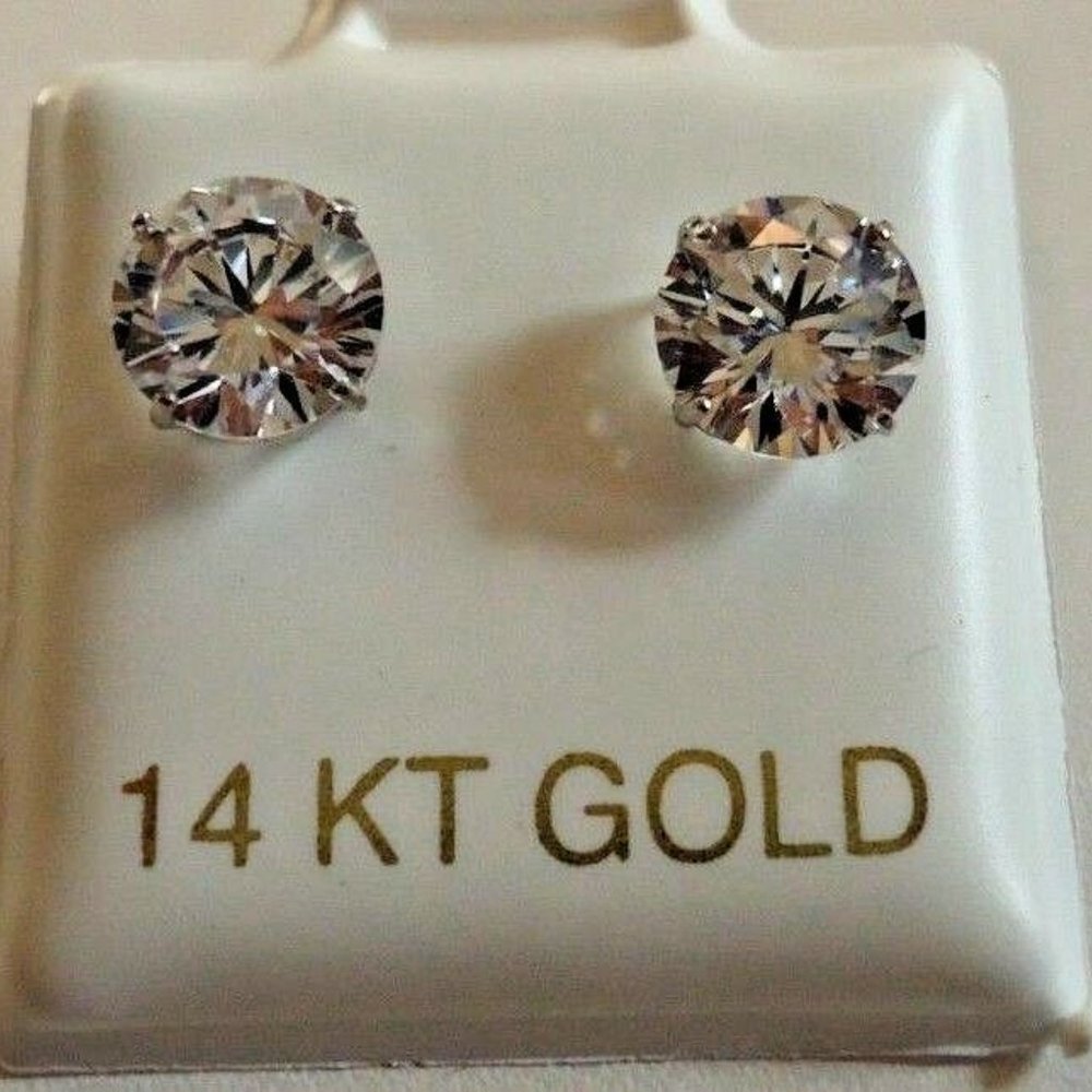 14k Solid White Gold w/ 1 Cts Diamond - Picture 3 of 3